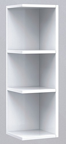 PEGANE Étagère d'angle Coloris Blanc Brillant, 65 x 20 x 21 cm