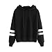 Produktbild VJGOAL Damen Sweatshirts, Damen Mädchen Mode Sport Langarm Hoodie Herbstliche Winter Bluse Jumper Mit Kapuze Pullover Tops (Schwarz, 42)