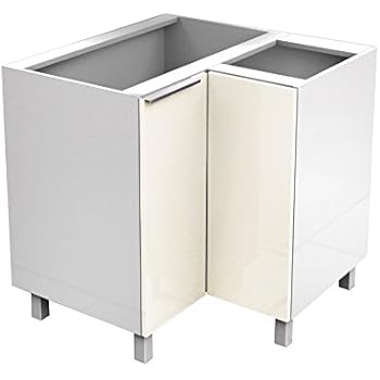 Berlioz Creations CG8BR Meuble d'Angle Bas Cuisine avec Double Porte Rouge Haute Brillance 82 x ...