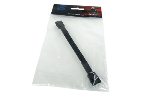 Phobya SATA 3.0 Anschlusskabel gerade mit Sicherheitslasche 15cm – Schwarz gesleevt - 3