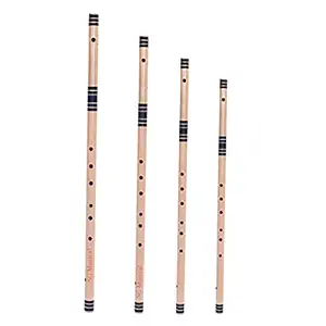 SG MUSICAL - Flutes, SET of 4 PREMIUM Bansuri, D, E, F & G Natural Medium