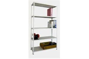 BRICO POINT SCAFFALE METALLICO CON RIFORZO 5 PIANI,4 ANGOLARI 2,00 MT COMPRESO DI DADI BULLONI E TACCHETTI PER IL MONTAGGIO