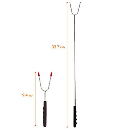 AONOKOY 5 Stücke Marschmallow Röstgabeln Grill Spieße Gabeln BBQ Marshmallow Röster Spieße Set Teleskopspieße Spieße für Kinder, 9.4-33.7 inch - 2