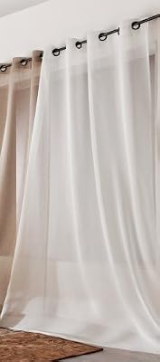 Linder Voilage tamisant, Linette, blanc, l.145 x H.240 cm