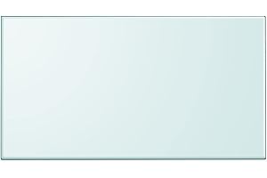 vidaXL Rectangular Tempered Glass Table Top 1200x650mm - Transparent, Easy Clean Accessory for Dining/Coffee/Garden Tables