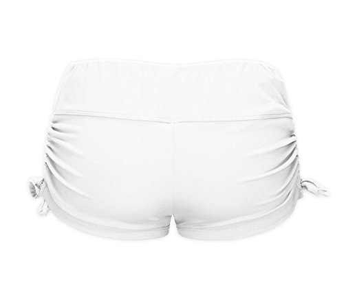 ReliBeauty Damen Verstellbare Kordel BŠnde Elastische Taille Boyshorts Falten Badeshorts - 2