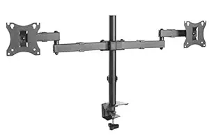 LUMI BRATECK Dual Monitor Stand| CLAMP and Drill MOUNTING| Supports 2 Monitors UPT0 27 INCHES| Dual Monitor Mount| Dual Monitor ARM| LUMI Desk Mount