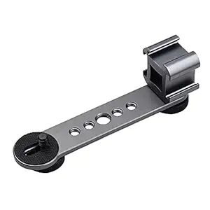 Ankeer Triple Cold Shoe Mount Bracket Extension Bar with 1/4 Inch & 3/8 Inch Thread for Gimbal Stabilizer Tripod Camera Flash Light