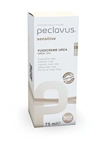 Peclavus Sensitive Fußcreme Urea 10 %, Fußpflege, sofortige Hilfe bei trockener Haut, 75 ml