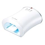 Beurer MPE-58 - Secador de uñas con luz UVA, 4 LEDs, espejo interior, color blanco