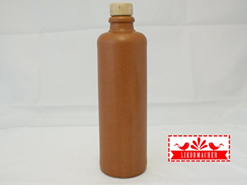 Likörmacher Tonflasche leere Likörflaschen mit Naturgriffkorken (8 x 0.35 l) - 2