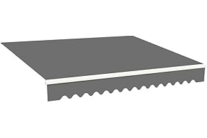 Green Bay 2x1.5m Garden Awning Replacement Fabric Top Cover Front Valance Grey