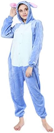 WOWcosplay Cosplay Romper Japan Anime Pikachu Pokemon Kigurumi Pajamas Hoodie Pyjamas Cosplay Onesie Costume,Blue Stitch S