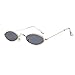 Produktbild TW-Gläser TWISFER Mode Unisex Retro kleine ovale Sonnenbrille Metallrahmen Shades Eyewear Reise Sonnenbrille(E,One Size)