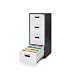 Produktbild Hängeregistraturschrank V004A Hängemappenschrank Hängeregisterschrank Aktenschrank mit 4 Schubladen Pulverbeschichtung Stahlblech 132 cm x 46 cm x 62 cm (H x B x T) (anthrazit/weiß)
