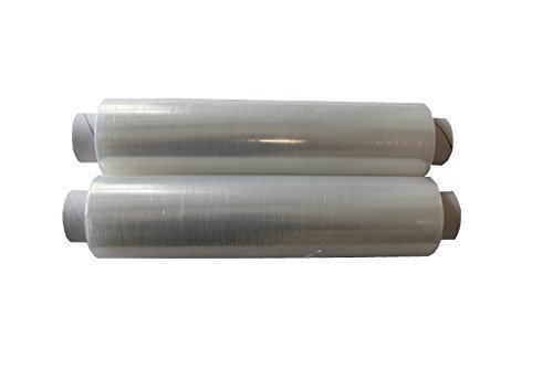 2 Rollen Frischhaltefolie transparent Breite 45 cm 300 m lang Großrollen 12 my starke Qualität Folie Küchenfolie Käsefolie