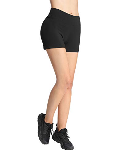 4How Short Danse Femme Coton Short sous Robe Taille Haute Confortable Shorty de Sport Noir Blanc Gris S à XL