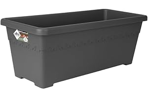 elho Algarve Long 60 - Planter for Outdoor - Ø 58.5 x H 22.0 cm - Black/Anthracite