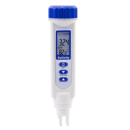 Digitale Salinensalz Wasserqualität Meter Tester Checker Wasser Pool und Koi Fisch Teich, Hydroponik, Gartenarbeit, Aquarien mit Temperatur 70ppt Wasserqualität Tester IP65 Wasserdichte Rate