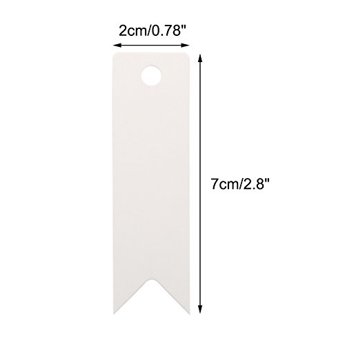 comprare on line Etichette da regalo in carta Kraft da 100 pezzi con tag artigianali in corda Dimensioni mini 7 cm x 2 cm Etichette da appendere da nozze con 30 metri Cordone in iuta (bianco) prezzo