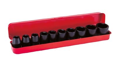 Mecafer 153188 Boîte de 10 douilles clé à chocs 1/2" (10-11-13-14-15-17-19-22-24-27 mm)
