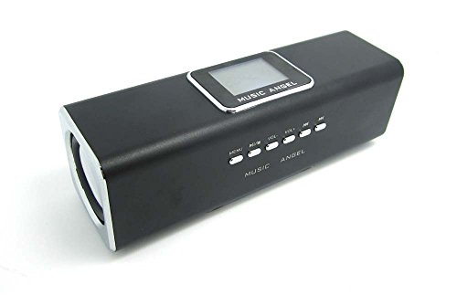Music Angel- FM-Radio/MP3 Player – Line In / MicroSD – Stereo Lautsprecher / Boxen / Soundstation / für Handy, PC, LAPTOP, NETBOOK, Tablet – Farbe Schwarz - 4
