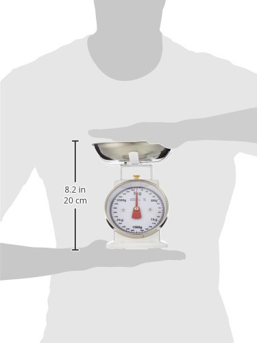 Premier Housewares Küchenwaage im Retrolook mit Edelstahlschale, weiß - 4