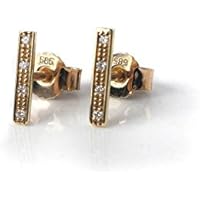 Ohrstecker in Gelbgold 585/000 mit 8 Brillanten