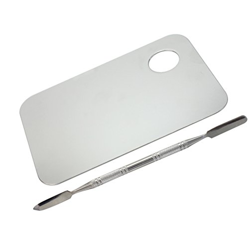Silver Tone Stainless Steel Cosmetic Makeup Palette Spatula Eye Beauty Tools