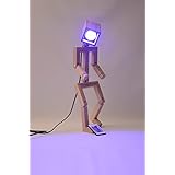 JAFFU Eiche-Designleuchte aus Holz Designer Tischlampe in gelenkigem Holz