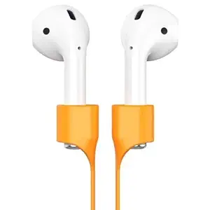 GadgetBite Anti-Lost Magnetic Strap Silicone Cable String for Apple Wireless Earphones 1 | Apple Wireless Earphones 2 | Apple Wireless Earphones Pro - Vibrant Yellow