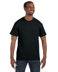 Gildan - Camiseta básica de manga corta Modelo Heavy Cotton para hombre - 100% algodón gordo (2XL/Negro)