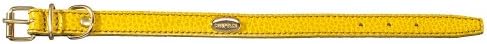 La Cinopelca Flat Padded Calf Skin Collar, 1.8 cm x 43 cm, Yellow