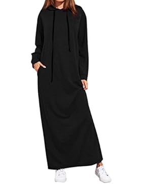 Internet Damen Maxi Kleid lange Hülsen mit Kapuze Damen beiläufige Hoodies lange Kleider