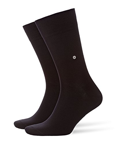 Burlington Everyday Uni Baumwolle Einfarbig 2 Paar Calcetines, Negro (Black 3000), 7-10 (Talla del fabricante: 40-46) (Pack de 2 para Hombre