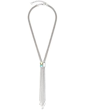 Leonardo Damen-Halskette Grande Edelstahl Glas blau 47 cm - 015829