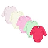 Langärmliger Babybody mit Print im 5er Vorteilspack - bunte Muster und knallige Farben