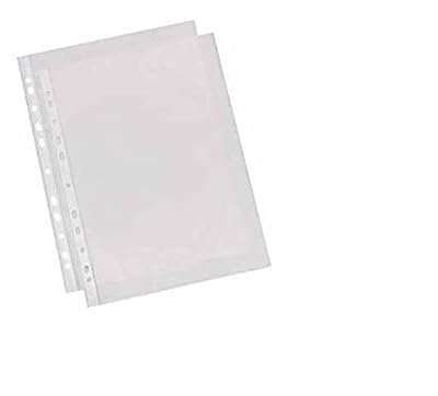 Esselte Pochette Perforée, Transparent, Lisse, A4, Polypropylène 60 Microns, Lot de 100, 56066