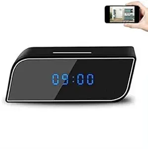 M & V Solutions Mini Spy Camera with Audio and Video Live Feed WiFi Hidden Camera Rectangular Table Clock Night Vision Motion Detection Loop Recording Wireless Security Camera for Home Surveillance