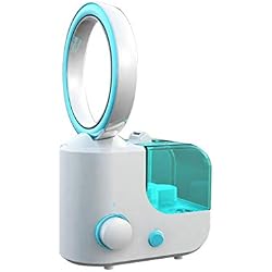 CAOQAO Ventilateur sans Lame Refroidisseur D'Air De Humidificateur,Multifonction Portable USB Ventilateur,Mise À Jour Ventilateur sans Lame,pour Maison Bureau Campus,Bleu