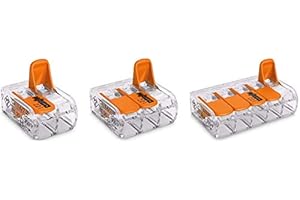 AUMDIE WAGO 221-412-413-415 X10 Conector de empalme, 0.14-4 mm², diseño compacto con palanca