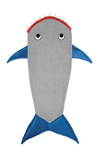 Sinland Shark Decken Mermaid Tail Blanket and Shark Sleeping Bag Grau & Blau