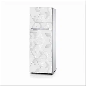 Printart 3D Seamless White Pattern Fridge Sticker, Wallpaper, Warp, Skin, Decals Large Vinyl 160 x 60 cm