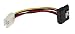 Produktbild 4x InLine® SATA Stromadapterkabel, 1x 8,89cm (3,5") Buchse an 15pol SATA Stecker gewinkelt mit Lasche, 6cm