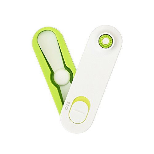 XMDZ Mini Tischventilator Handventilator USB Faltbar für Unterwegs Büro Batteriebetrieben Aufladbar 2 Speed Blätter aus Silikon