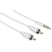 Price comparison product image Hama 00181511 3.5 mm Jack 2 RCA Plug Stereo Audio Cable, White, 1.5 m