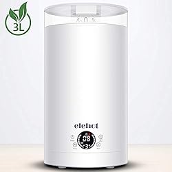 Humidificateur d'Air Bébé Maison Chambre 3L Humidificateur Ultrasonique Silencieux ELEHOT (Blanc)
