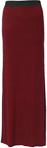 Women's Long Gypsy Maxi Dress Skirt with Waist Band Elasticated Plain Colours Plus Sizes (8-26) UK