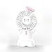 Produktbild WYFDM Tragbare Handheld Fans, Mini Cartoon Fan USB Desk Fan Rechargeable Battery Fan Mit Nachtlicht für Home Office Camping und Reisen,White