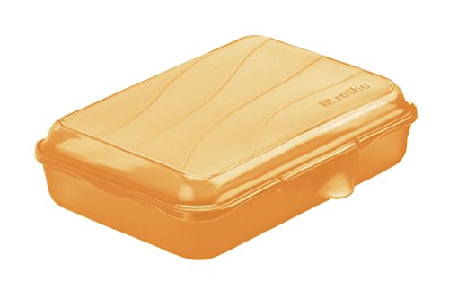 Rotho 1710802217 Funbox Vesperdose Brotbox, BPA und schadstofffrei, hergestellt in der Schweiz, circa 16 x 11 x 4 cm (LxBxH), orange